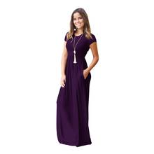 2018 Summer Women Short Sleeve Long Maxi Boho Dress Casual Plus Size Loose Beach Dress Female Elegant Long Bodycon Party Dress 2024 - buy cheap