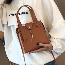 New Fashion Women PU Leather Handbags Small Square Shoulder Bag Female Deer Decor Crossbody  Bags Lady Messenger Bag Sac A Main 2024 - buy cheap