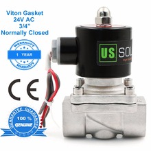 U.S. Solid 3/4" Stainless Steel Electric Solenoid Valve 24V DC Normally Closed for water, air, diesel, CE Certified 2024 - buy cheap