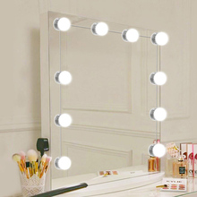 Espejo de maquillaje con luz LED, 10 Uds., cc 12V, Bombilla para enchufe de EE. UU., regulable, Control táctil, lámpara DIY de Hollywood, blanco frío 2024 - compra barato