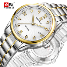 WEISIKAI Mechanical hand wind Watch Men Automatic Retro Diamond Watches Men Waterproof Auto date Wrist Watch Clock Montre Homme 2024 - buy cheap