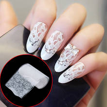 20Pcs/Set 3D DIY White Lace Flower Nails Transfer Foil Beauty Nail Art Foil Stickers Manicure Decoration Decals 2024 - buy cheap