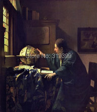 Reproducción de pintura al óleo sobre lienzo de lino, The Astronomer de Johnes Vermeer, envío rápido gratis, 100% hecho a mano, calidad de museo 2024 - compra barato