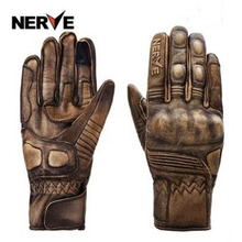 New NERVE Motorcycle gloves Men Retro Leather Motorbike Gloves Can Touch Screen Moto Riding Waterproof Full Finger gloves 2024 - buy cheap
