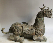Envio rápido de usps para eua s2535 20 "estátua de bronze chinês antigo rato kylin unicórnio fera pi xiu 2024 - compre barato