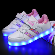 EU 25-37 Led Shoes for kids and adults USB charger Light Up Air force for boys girls men women Fashion Party Glowing Sneakers 2024 - buy cheap