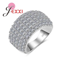 Fashion Cool   Silver Jewelry Finger Ring Anel Top Quality Wedding Ring Pave Micro Crystal AAA CZ Size 6-10 2024 - buy cheap
