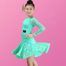 White Lace Kids Latin Dance Dresses Girls Modern Dance Costumes For Kids Tango Ballroom Dress Clothes For Dancing Rumba 2024 - buy cheap