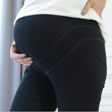 Леггинсы для беременных на весну и осень, обтягивающие хлопчатобумажная одежда для беременных, брюки для беременных женщин, леггинсы с высокой талией для беременных 2024 - купить недорого