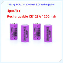 4pcs 16340 rechargeable battery RCR123A 3.7V 1200mah li ion battery for camera/toys(4pcs/pack) 2024 - buy cheap