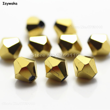 Ischuaka contas de cristal áustria, 38 peças, cor dourada brilhante, contas de vidro, contas espaçadoras soltas para fabricação de joias diy 2024 - compre barato