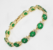 women real  Amazing beautiful green stone  bracelet 7.5inch 19cm Girl Woman Quartz jewelry  Lustrous  opal gem  silver 2024 - buy cheap