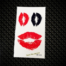 Sexy Lady Women Nightclub Body Makeup Red Lip Temporary Tattoo Sticker GYF-111 Lip Print Design Water Transfer Disposable Tattoo 2024 - buy cheap