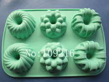Wholsale!!1pcs 6-Holes 2.7inch Hollow Goo Green Good Quality 100% Food Grade Silicone Cake/Chocolate/Pudding/Candy/Ice DIY Mould 2024 - buy cheap