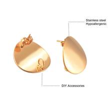 Stainless Steel Women gold tone  DIY round stud earring Makings fashion tassel earrings findings jewelry Dropship,Hypoallergenic 2024 - buy cheap