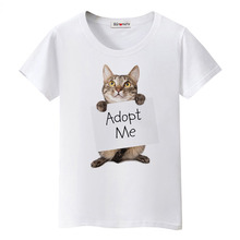 Bgtomate camiseta de gato super engraçada, camiseta feminina adorável e da moda, venda barata, camiseta de marca original e de boa qualidade, tops casuais 2024 - compre barato