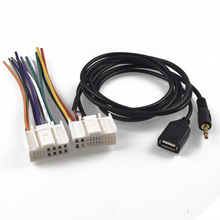 Car CD DVD Harness Mp3 AUX USB Cable Adapter Plug For Kia K2 K5 Sportage for Hyundai IX35 Elantra 2024 - buy cheap