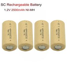 Bateria recarregável ni-mh, bateria sc 1.2v 2500mah nimh para lanterna, luzes solares, lâmpada de brinquedo eletrônica 2024 - compre barato