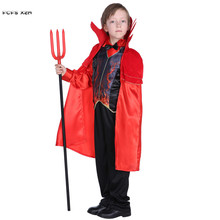 M-XL Boys Halloween Red Demon Scary Costumes Kids Children Fiend Hell Devil Cosplay Carnival Purim parade Masquerade Party dress 2024 - buy cheap