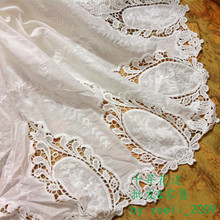 DIY Clothing Textiles Ivory White Lace Fabrics Of Bilateral Symmetry Embroidery Skirt Dccessories Width 130CM 2024 - buy cheap