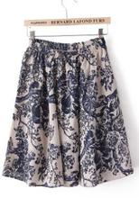 30pcs/lot bohemian style woman print short skirt floral elastic waist knee length skirt free size 2024 - buy cheap