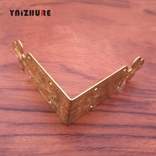 Joyero de esquina de cobre chino antiguo, caja de joyería con ángulo de envoltura, tira de decoración de cobre perforada por el lado, 65mm, 4 Uds. 2024 - compra barato