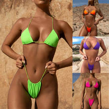 Neon Green bikini 2019 Sexy micro bikini set bathers Push up swimwear women Brazilian swimsuit female bathing suit biquini 2024 - buy cheap