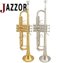 Профессиональный jazzor JATR-300N труба B плоский серебряный начинающих латунь труба trompete духовой инструмент с труба рупором 2024 - купить недорого