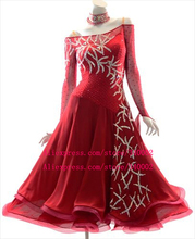 Vestido feminino para competição de dança 2021, novo design, alta qualidade, elegante, vermelho, valsa 2024 - compre barato