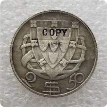 Escudo de PORTUGAL de 2 $50, copia de monedas conmemorativas de 1937, réplica de monedas, medallas, coleccionables 2024 - compra barato