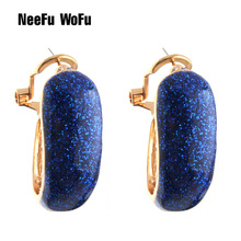 NeeFu WoFu Drop Big Earring Flash  Printed Metal for Woman Ear Ring Large Long Brinco Printing Accessories Oorbellen Earrings 2024 - buy cheap