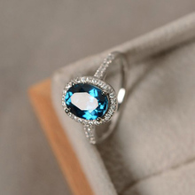 Anéis de casamento elegantes para mulheres, joia oval de prata esterlina 925, cristal de noivado, proposta, acessório de pulseira 2024 - compre barato