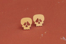 Brincos de haste caveira com design de marca da moda por atacado brincos de esqueleto para mulheres 2024 - compre barato