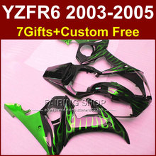 Juego de carenado de llama verde, para YAMAHA YZFR6 2003 2004 2005, kit de carenados de moto YZF R6 03 04 05, carrocería YZF1000 WH7U 2024 - compra barato