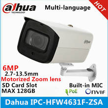 Dahua-câmera ip de 6mp, lente varifocal motorizada com slot para cartão sd embutido, microfone e infravermelho, 2.7-13.5mm 2024 - compre barato