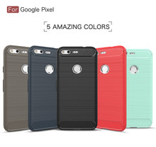 For Google Pixel 5.0" case Brushed Armor Shockproof Soft TPU Case for Google Pixel XL 5.5" Carbon Fiber Coque 2024 - buy cheap