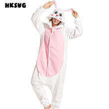 HKSNG-Pijama de conejos con capucha para hombre y mujer, ropa de dormir para fiesta de invierno, color rosa 2024 - compra barato