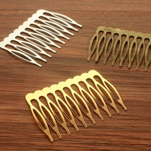 80pcs 53mm 10 Teeth Hair Comb Hairpin Findings gold,silver,bronze, mix color or you choose 2024 - buy cheap