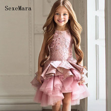 Flower Girl Dresses Applique Sleeveless Party Prom Princess Dress Girl Party First Birthday Pageant Dresses 2024 - buy cheap