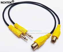 NCHTEK позолоченный 3,5 мм моно штекер для RCA Женский av-разъем кабель около 30 см/Бесплатная доставка/2 шт 2024 - купить недорого
