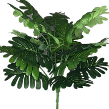12 шт искусственные зеленые монстера зелени растений пальмовых пучок листьев 46 см зеленый папоротники для зелени настенные украшения Цветочная композиция 2024 - купить недорого