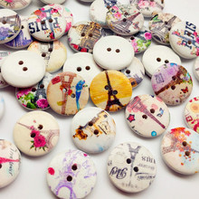 New 50pcs Mix Color Eifel Tower Wood Buttons 20mm 2cm  Sewing Mix Lots 2024 - buy cheap