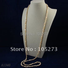 Длинное ожерелье из жемчуга, 48 дюймов, 7-8 мм, натуральный пресноводный жемчуг розового цвета, 3 шт./лот, горячая распродажа, A1340 2024 - купить недорого