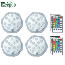 4Pcs 12 LED Underwater Lights Remote Controlled RGB Submersible Light Battery Operated Swimming Pool light Lamp Baby Washing Toy 2024 - buy cheap