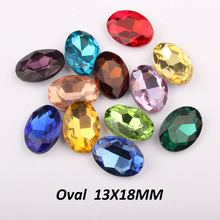 Time-limited Real Glass Bags Garment Shoes 36pcs Oavl Stone13x18mm Pointback Rhinestone 16 Colors Optional Free Shipping 2024 - buy cheap