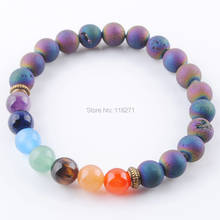 7 Chakra Colorful Mineral Beads Bracelets Bangles Natural Gem Stone Rosary Yoga Mala Bead Meditation Bracelet Jewelry PK3326 2024 - buy cheap