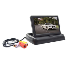 Monitor de visión trasera plegable de 4,3 pulgadas, pantalla LCD TFT de entrada de vídeo de 2 canales para cámara de respaldo, retrovisora de grabación de DVD VCD 2024 - compra barato