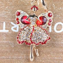 Angel Girl Butterfly Cute Crystal Rhinestone Charm Pendant Purse Bag Car Key Ring Chain Creative Wedding Party Christmas Gift 2024 - buy cheap