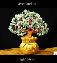 Счастливые праздничные подарки в виде деревьев натуральный авантюрин Кристал кварца, натуральный камень денежное дерево для богатства деньги bay 2024 - купить недорого