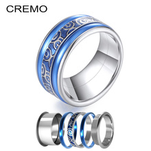 Cremo 10mm Width Stackable Rings Bule Enamal Interchangeable Filled Layers Ring Band Minimalist Stainless Steel Anillos Free Box 2024 - buy cheap